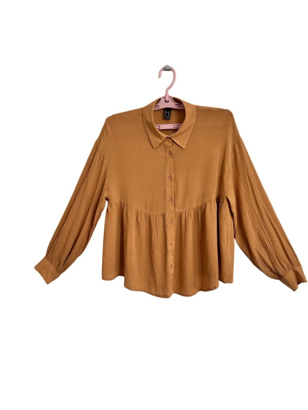 Forever 21  Button-Up Blouse Babydall Blouse SZ M Womens Western BOHO Academia - Picture 2 of 10